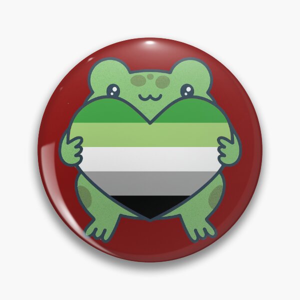 Item preview, Cute Frog holding a heart with Aromantic Pride Flag Colors , Aromantic  Design designed and sold by Travelslightly.