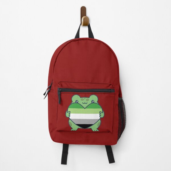 Item preview, Cute Frog holding a heart with Aromantic Pride Flag Colors , Aromantic  Design designed and sold by Travelslightly.