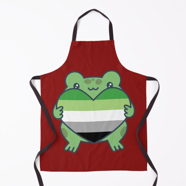 Item preview, Cute Frog holding a heart with Aromantic Pride Flag Colors , Aromantic  Design designed and sold by Travelslightly.