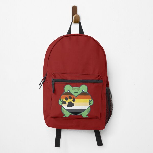 Item preview, Cute Frog holding a heart with Gay Bear Pride Flag Colors , Gay Bear Design designed and sold by Travelslightly.