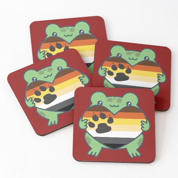 Item preview,  Cute Frog holding a heart with Gay Bear Pride Flag Colors , Gay Bear  Design designed and sold by Travelslightly.