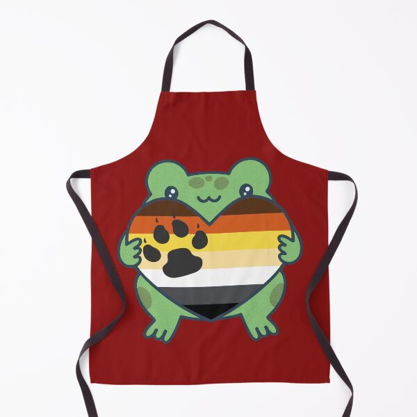Item preview, Cute Frog holding a heart with Gay Bear Pride Flag Colors , Gay Bear Design designed and sold by Travelslightly.
