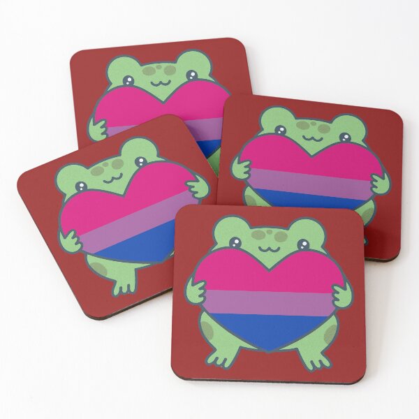 Item preview, Cute Frog holding a heart with Bisexual Pride Flag Colors , Bisexual  Design designed and sold by Travelslightly.