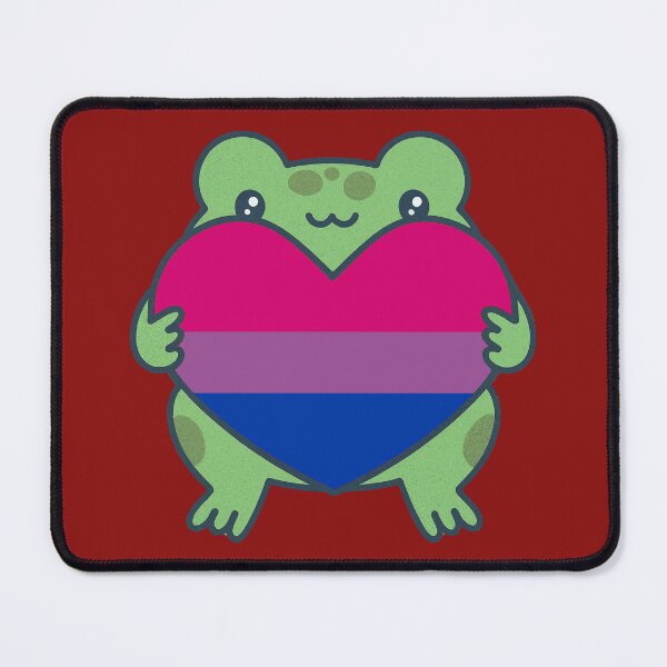 Item preview, Cute Frog holding a heart with Bisexual Pride Flag Colors , Bisexual  Design designed and sold by Travelslightly.
