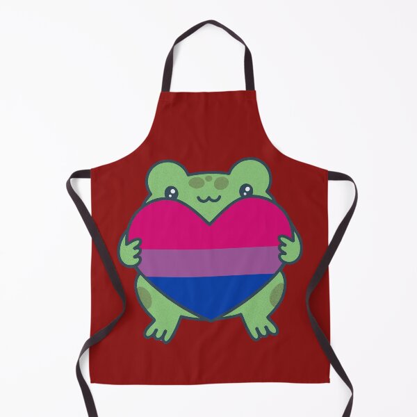 Item preview, Linda rana sosteniendo un corazón con los colores de la bandera del orgullo bisexual, diseño bisexual designed and sold by Travelslightly.