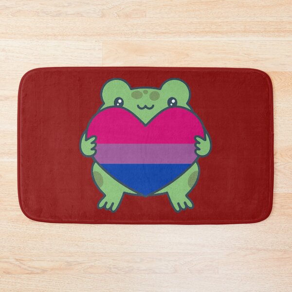 Item preview, Cute Frog holding a heart with Bisexual Pride Flag Colors , Bisexual  Design designed and sold by Travelslightly.