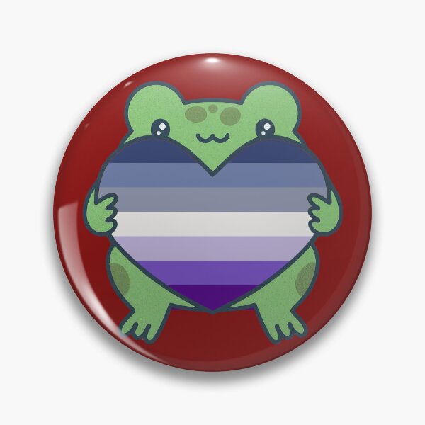 Item preview, Cute Frog holding a heart with Butch Pride Flag Colors , Butch  Design designed and sold by Travelslightly.