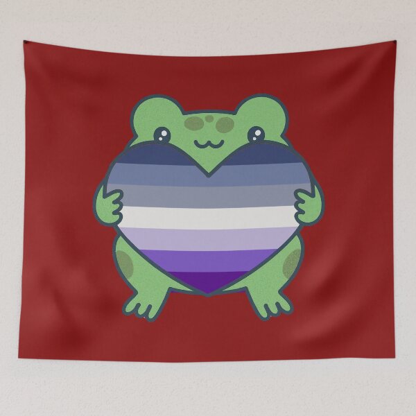 Item preview, Cute Frog holding a heart with Butch Pride Flag Colors , Butch  Design designed and sold by Travelslightly.