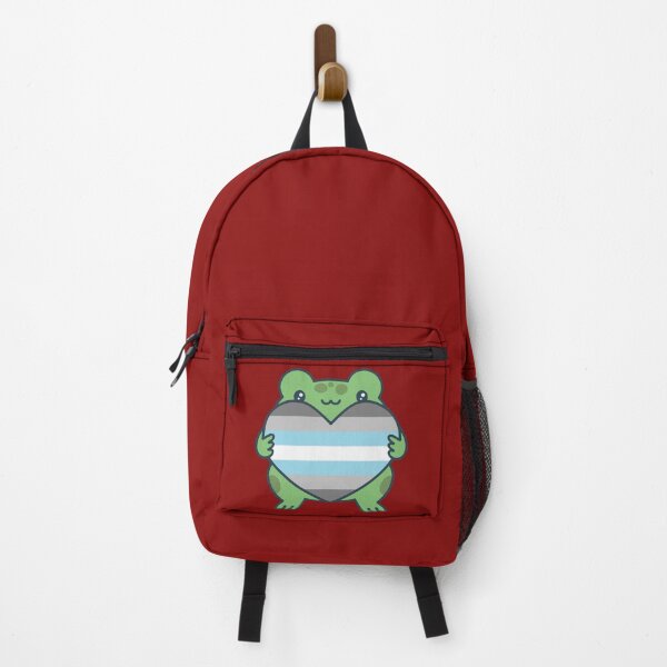Item preview, Cute Frog holding a heart with Demiboy Pride Flag Colors , Demiboy Design designed and sold by Travelslightly.