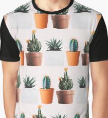 Cactus pattern on pink background Graphic T-Shirt