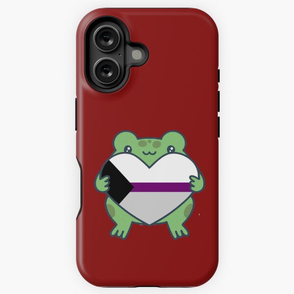 Artikel-Vorschau von Niedlicher Frosch, der ein Herz in den Farben der Demisexual Pride Flag hält, Demisexual Design, designt und verkauft von Travelslightly.