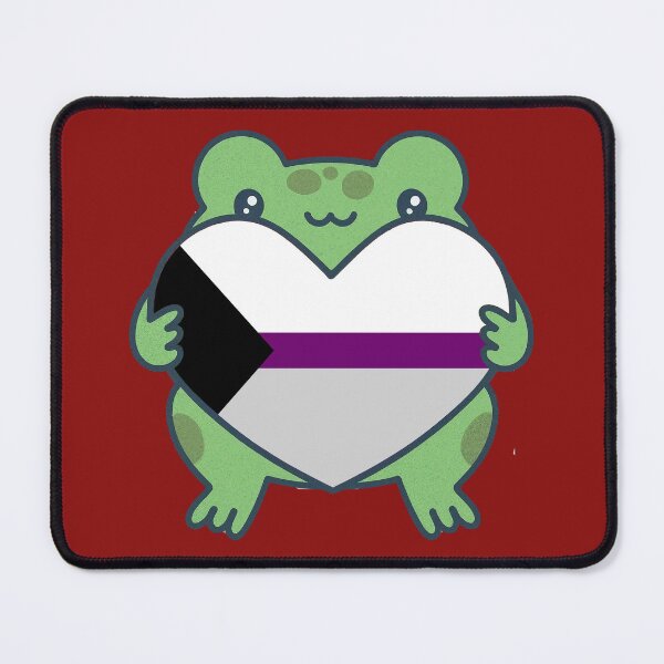 Item preview, Cute Frog holding a heart with Demisexual Pride Flag Colors , Demisexual Design designed and sold by Travelslightly.