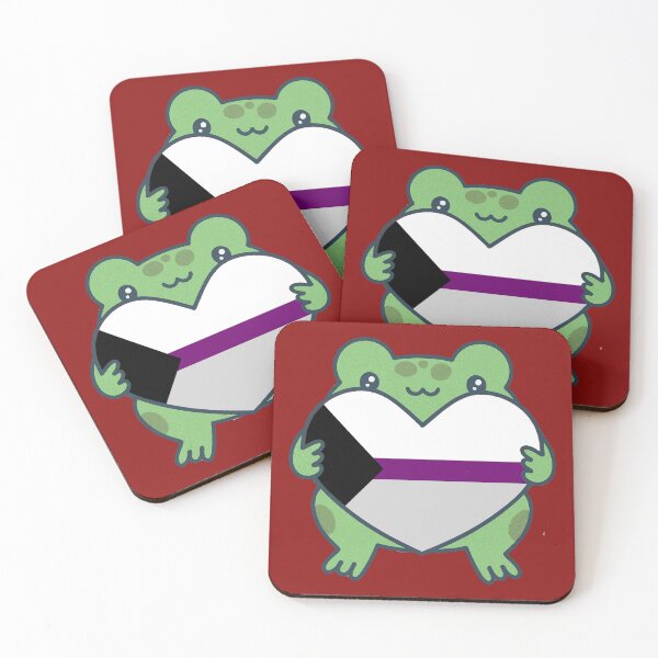 Item preview, Cute Frog holding a heart with Demisexual Pride Flag Colors , Demisexual Design designed and sold by Travelslightly.