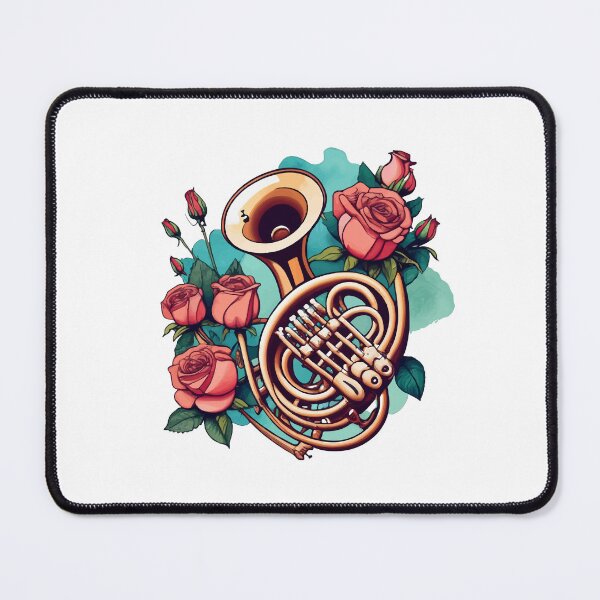Item preview, Watercolor French Horn and Roses designed and sold by NiftyWrx.