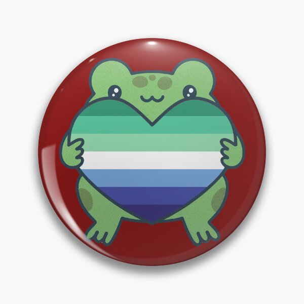 Item preview, Cute Frog holding a heart with Gay MLM Pride Flag Colors , MLM Design designed and sold by Travelslightly.