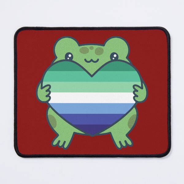 Item preview, Cute Frog holding a heart with Gay MLM Pride Flag Colors , MLM Design designed and sold by Travelslightly.