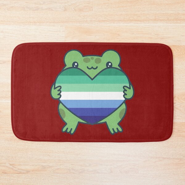 Item preview, Cute Frog holding a heart with Gay MLM Pride Flag Colors , MLM Design designed and sold by Travelslightly.