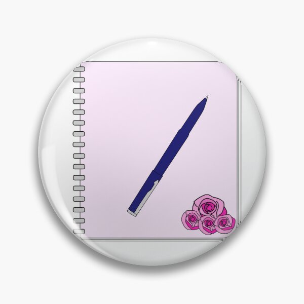 Item preview, Drawing art of book with pen, roses cover. designed and sold by MigWhimsy.