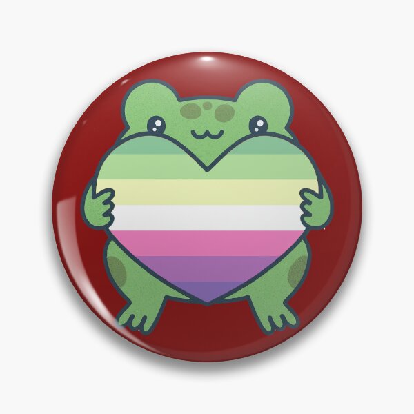 Item preview, Cute Frog holding a heart with Genderfae Pride Flag Colors , Genderdoe Design, fae faer genderfaunet  designed and sold by Travelslightly.