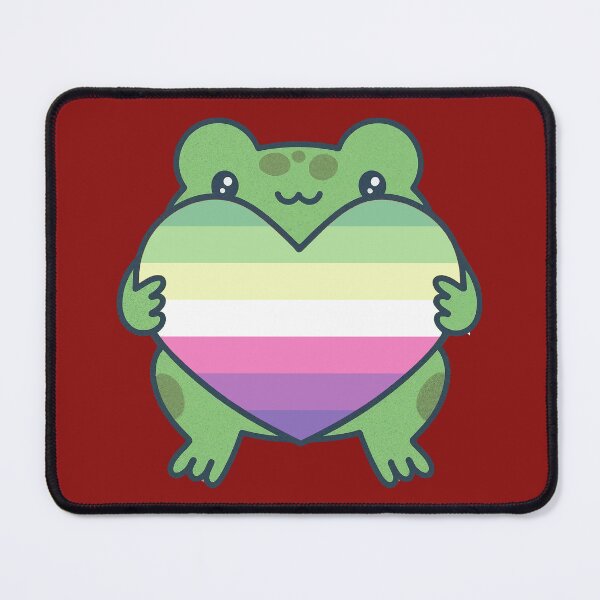 Item preview, Cute Frog holding a heart with Genderfae Pride Flag Colors , Genderdoe Design, fae faer genderfaunet  designed and sold by Travelslightly.