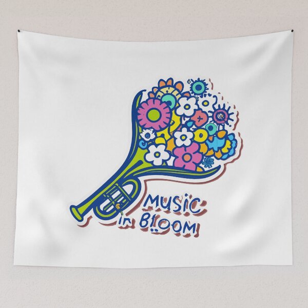 Item preview, Music in Bloom - Trumpet with Floral Pattern designed and sold by NiftyWrx.