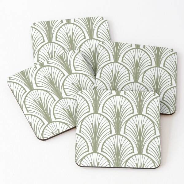 Aperçu de l'œuvre Déco Vintage Style Eventail Vert créée et vendue par SloganExpress.