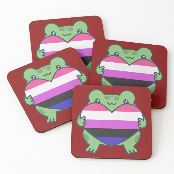 Item preview, Cute Frog holding a heart with Genderfluid Pride Flag Colors , Genderfluid Design designed and sold by Travelslightly.