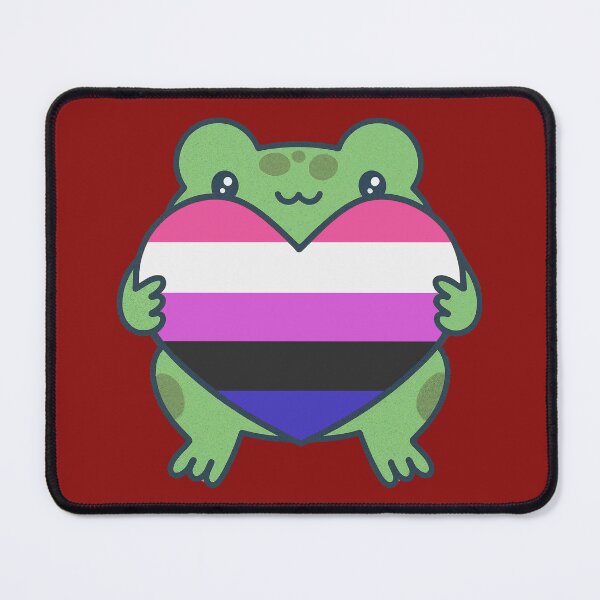Item preview, Cute Frog holding a heart with Genderfluid Pride Flag Colors , Genderfluid Design designed and sold by Travelslightly.