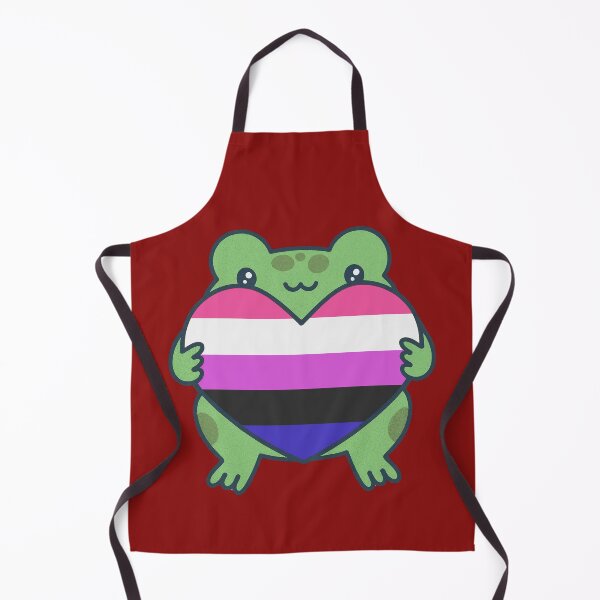 Item preview, Cute Frog holding a heart with Genderfluid Pride Flag Colors , Genderfluid Design designed and sold by Travelslightly.