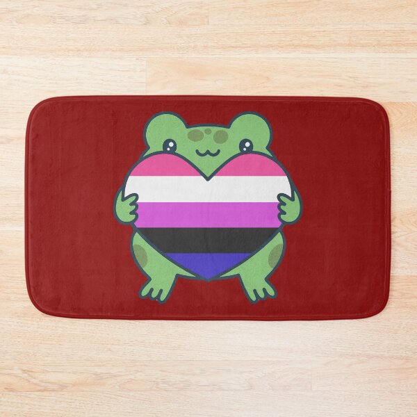 Item preview, Cute Frog holding a heart with Genderfluid Pride Flag Colors , Genderfluid Design designed and sold by Travelslightly.