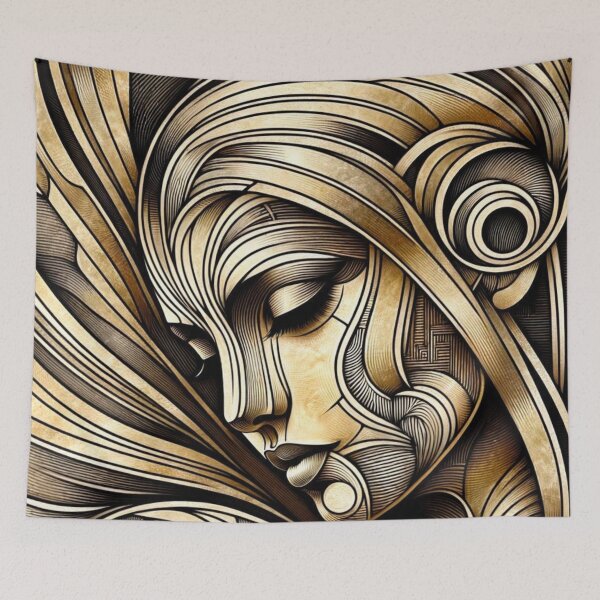 Item preview, Elegant Art Deco Inspired Woman Sticker – Vintage Style, Intricate Lines, and Graceful Beauty for Laptops, Planners, and Gifts designed and sold by AlphaPODMonkey.