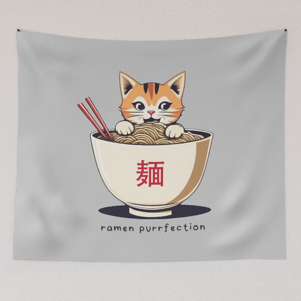 Item preview, Cute Kitty Funny Ramen Bowl: Ramen Purrfection  designed and sold by DreamCraze.