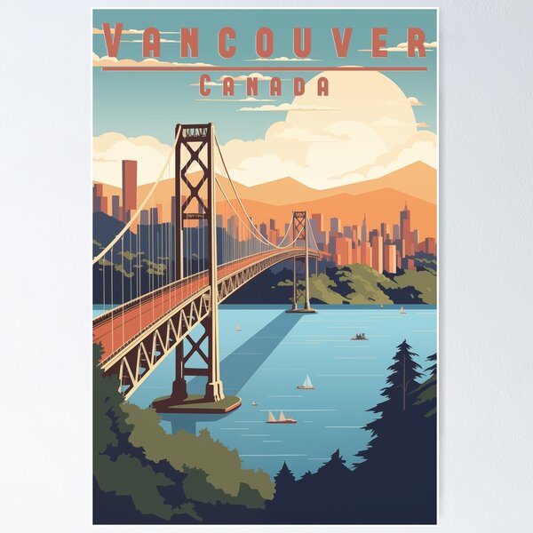 Item preview, etro travel poster Vancouver - Experience the beauty of the Canadian coastal city! designed and sold by StrasserArt.