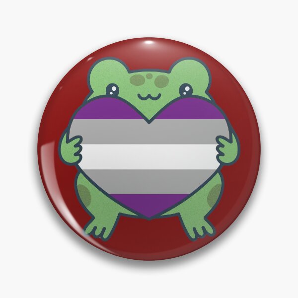 Item preview, Cute Frog holding a heart with Graysexual Pride Flag Colors , Greysexual Design designed and sold by Travelslightly.