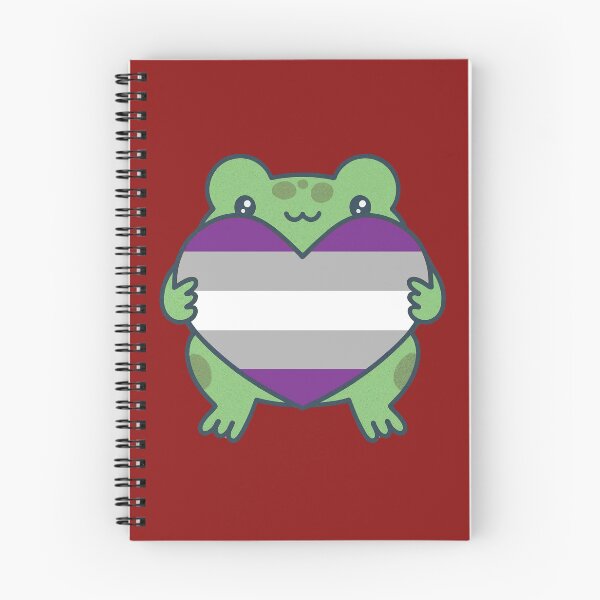 Item preview, Cute Frog holding a heart with Graysexual Pride Flag Colors , Greysexual Design designed and sold by Travelslightly.