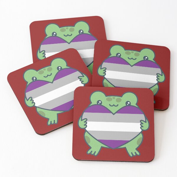 Item preview, Cute Frog holding a heart with Graysexual Pride Flag Colors , Greysexual Design designed and sold by Travelslightly.