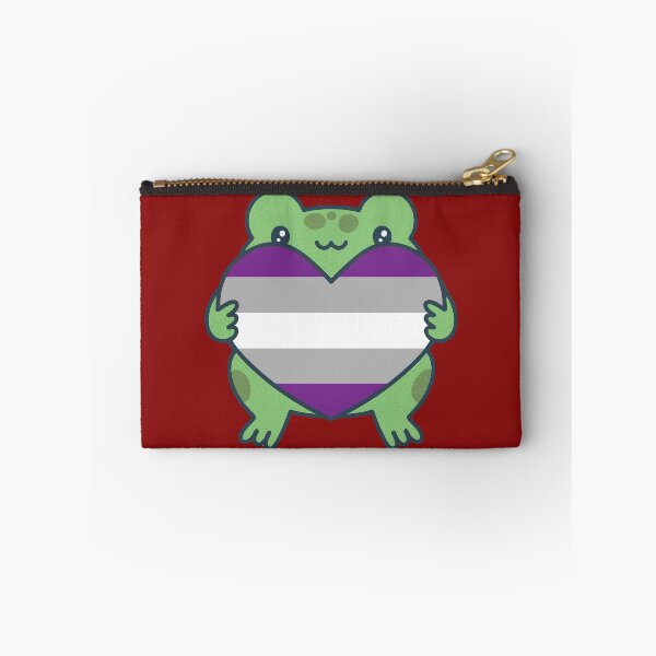 Item preview, Cute Frog holding a heart with Graysexual Pride Flag Colors , Greysexual Design designed and sold by Travelslightly.