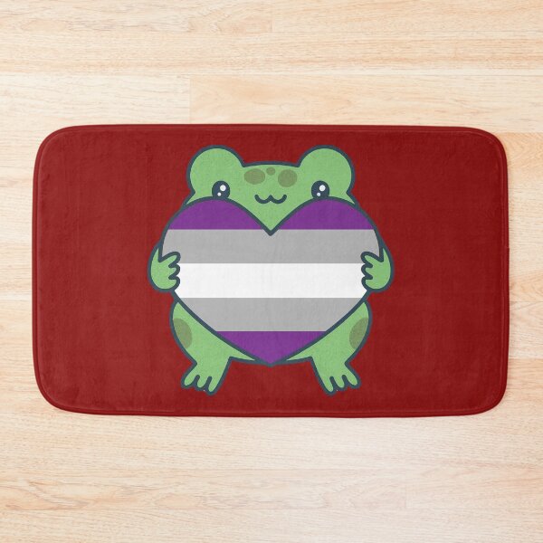 Item preview, Cute Frog holding a heart with Graysexual Pride Flag Colors , Greysexual Design designed and sold by Travelslightly.