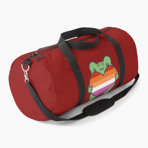 Item preview, Cute Frog holding a heart with Lesbian Pride Flag Colors , Lesbian Design designed and sold by Travelslightly.