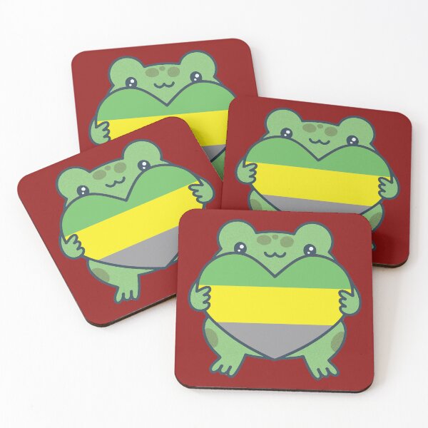 Item preview, Cute Frog holding a heart with Lithromantic Pride Flag Colors , Lithromantic Design designed and sold by Travelslightly.