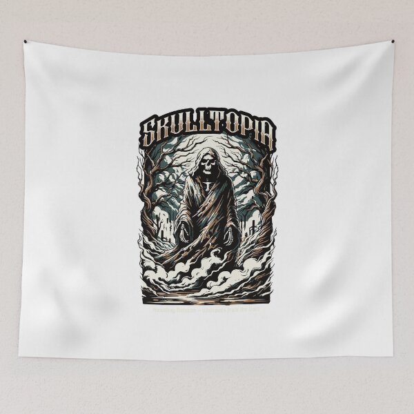 Item preview, Ghostly Figure Emerging from Mist in Skulltopia designed and sold by IdeasDream.