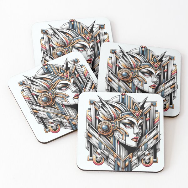 Item preview, Elegant Art Deco Inspired Woman Sticker – Vintage Style, Intricate Lines, and Graceful Beauty for Laptops, Planners, and Gifts designed and sold by AlphaPODMonkey.