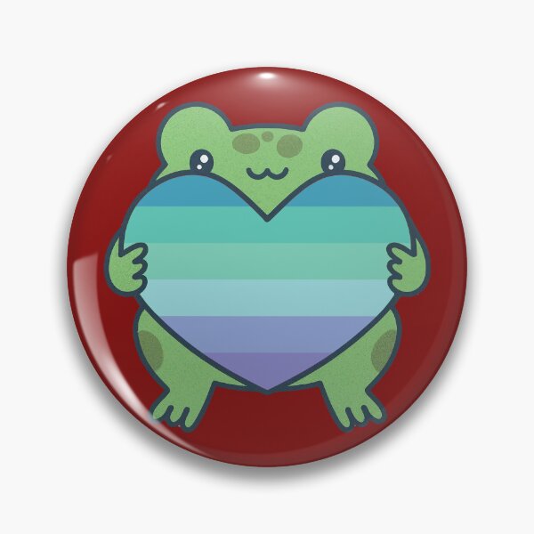 Item preview, Cute Frog holding a heart with Neptunic Pride Flag Colors , Neptunic Design designed and sold by Travelslightly.