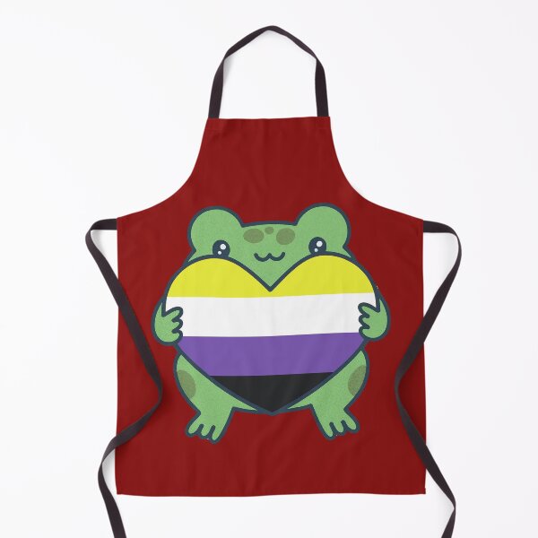 Item preview, Cute Frog holding a heart with Nonbinary Pride Flag Colors , Nonbinary Design designed and sold by Travelslightly.