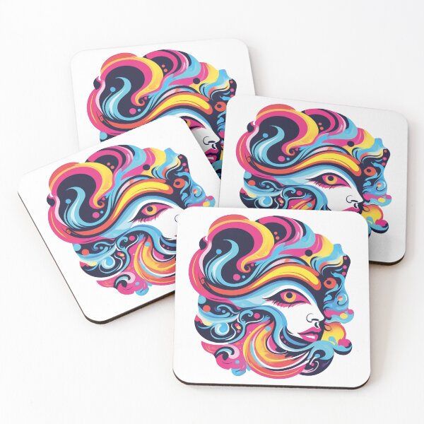 Item preview, Colorful Portrait: Abstract Art and Elegance designed and sold by Ink-Kreativ.