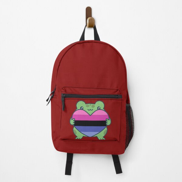 Item preview, Cute Frog holding a heart with Omnisexual Pride Flag Colors , Omni Design designed and sold by Travelslightly.