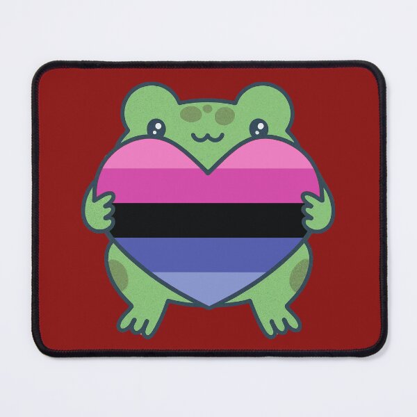 Item preview, Cute Frog holding a heart with Omnisexual Pride Flag Colors , Omni Design designed and sold by Travelslightly.
