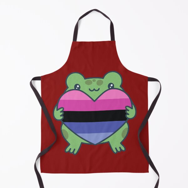 Item preview, Cute Frog holding a heart with Omnisexual Pride Flag Colors , Omni Design designed and sold by Travelslightly.