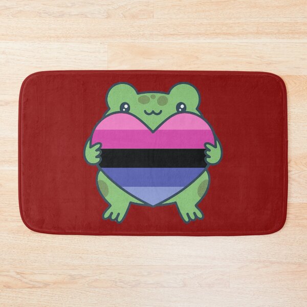 Item preview, Cute Frog holding a heart with Omnisexual Pride Flag Colors , Omni Design designed and sold by Travelslightly.