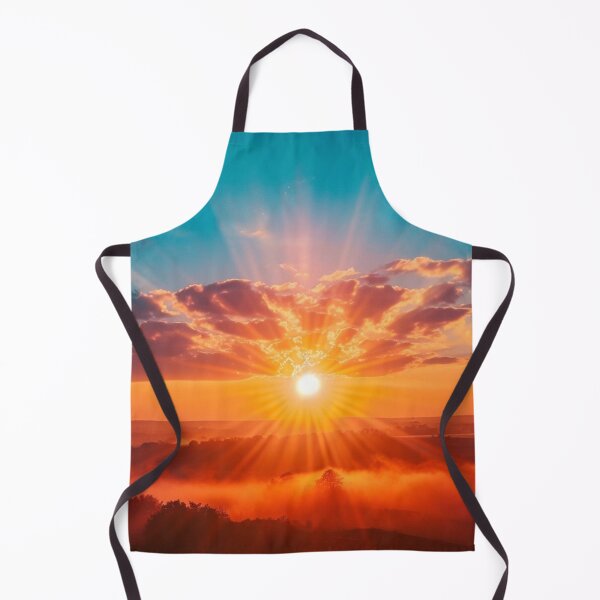 Item preview, Sky fire above the sea of fog, nature panorama poster, surreal landscape image designed and sold by IdeaSmith.